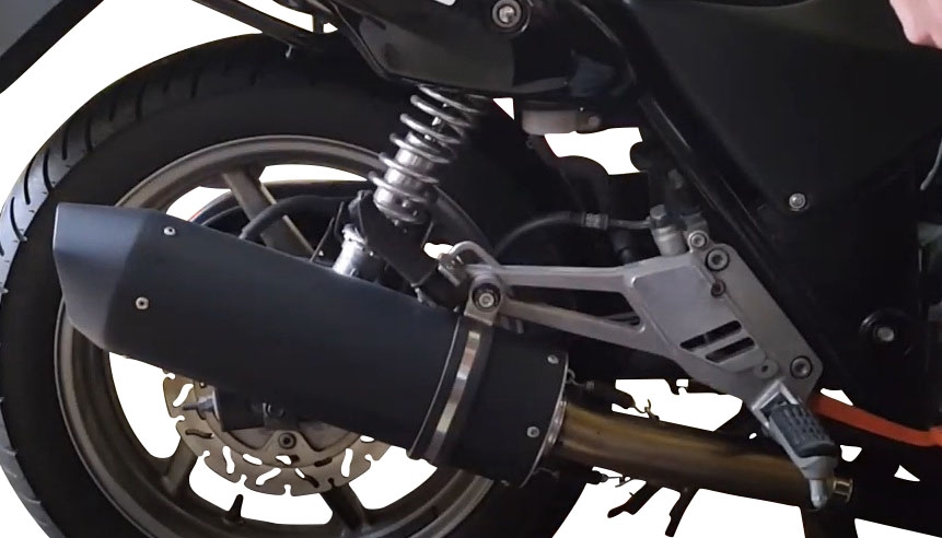 Exhaust compatible with Honda CB500 CB500S 1993-2005, Furore Poppy, Slip-on exhaust including removable db killer and link pipe, EPA-compliant 