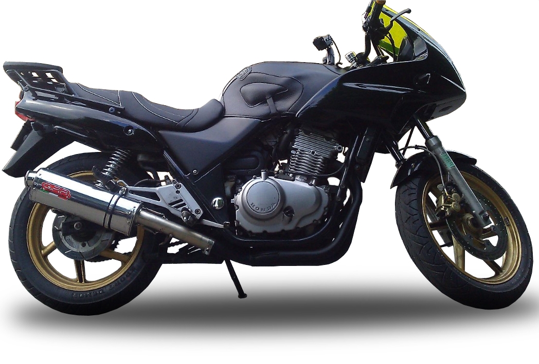 Exhaust compatible with Honda CB500 CB500S 1993-2005, Trioval, Slip-on exhaust including removable db killer and link pipe, EPA-compliant 