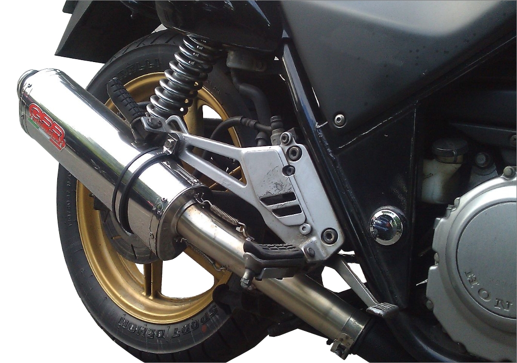 Exhaust compatible with Honda CB500 CB500S 1993-2005, Trioval, Slip-on exhaust including removable db killer and link pipe, EPA-compliant 
