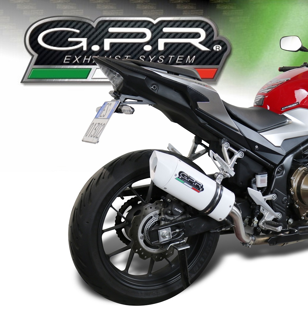 Exhaust compatible with Honda CB400X 2019-2025, Albus Evo4, Slip-on exhaust including removable db killer and link pipe, EPA-compliant 