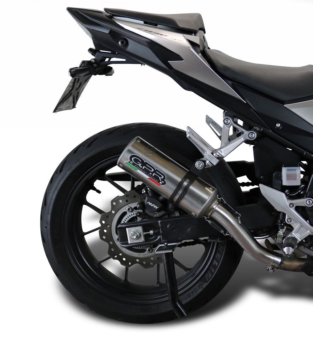 Exhaust compatible with Honda CB500X 2019-2025, M3 Inox , Slip-on exhaust including removable db killer and link pipe, EPA-compliant 