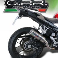 Exhaust compatible with Honda CB500X 2019-2025, M3 Inox , Slip-on exhaust including removable db killer and link pipe, EPA-compliant 