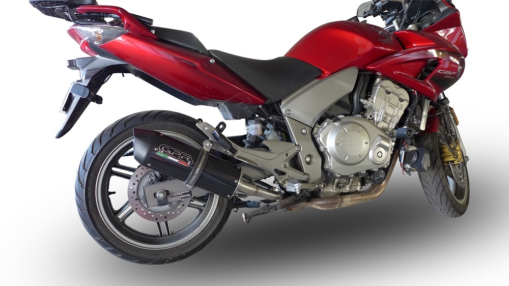 Exhaust compatible with Honda CBF1000 CBF1000ST 2006-2009, Furore Nero, Dual slip-on including removable db killers and link pipes, EPA-compliant 