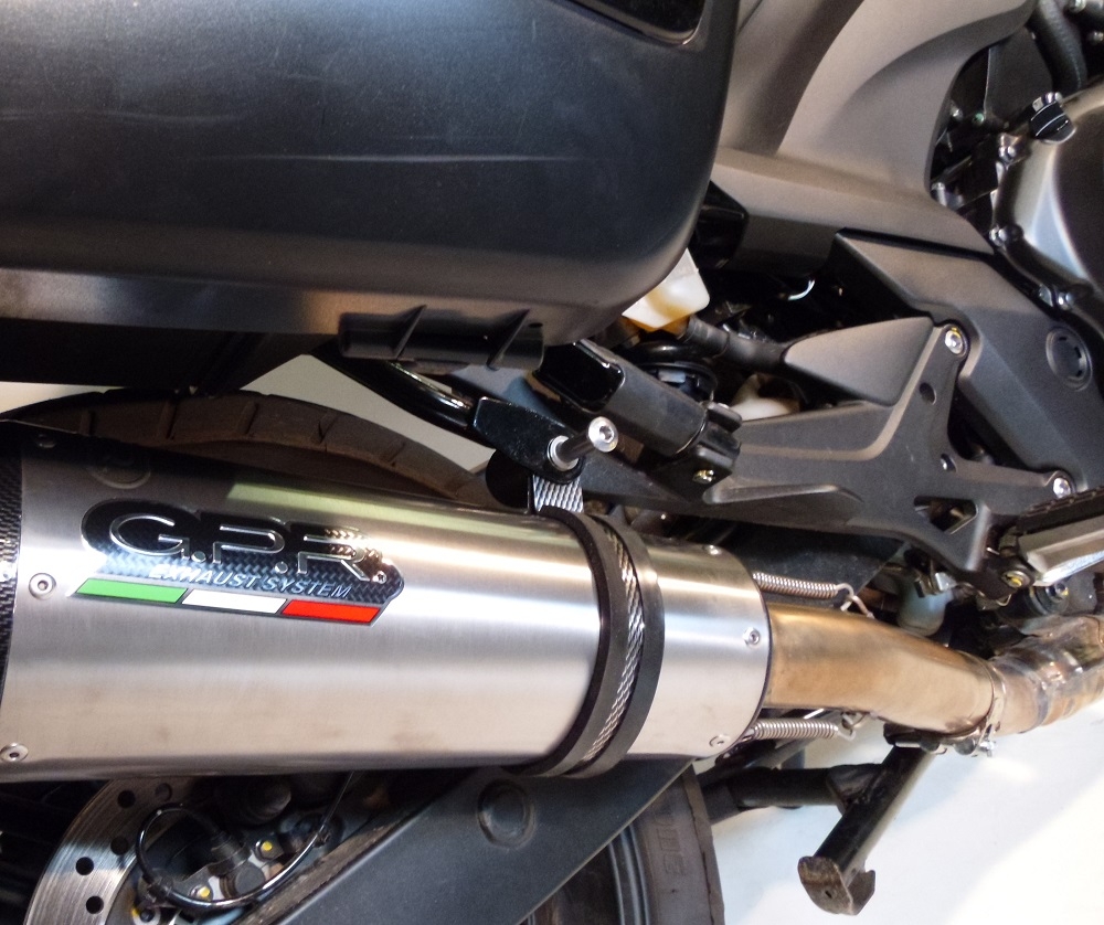 Exhaust compatible with Honda CBF1000 CBF1000ST 2010-2016, Satinox , Slip-on exhaust including removable db killer and link pipe, EPA-compliant 