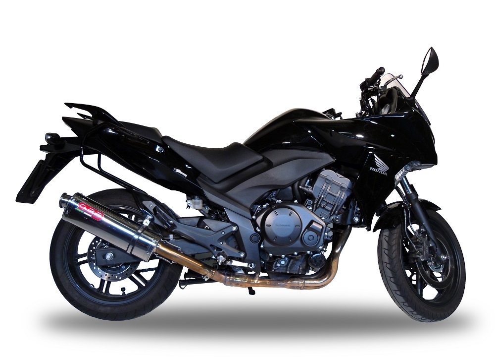 Exhaust compatible with Honda CBF1000 CBF1000ST 2010-2016, Trioval, Slip-on exhaust including removable db killer and link pipe, EPA-compliant 