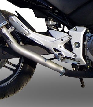 Exhaust compatible with Honda CBF500 2004-2007, Satinox , Slip-on exhaust including removable db killer and link pipe, not EPA-compliant 