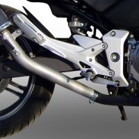 Exhaust compatible with Honda CBF500 2004-2007, Satinox , Slip-on exhaust including removable db killer and link pipe, not EPA-compliant 