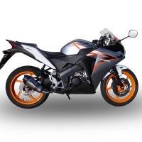 GPR exhaust compatible with  Honda CBR125R 2011-2016, New Grand Prix Evo Titanium, Slip-on exhaust including link pipe and removable db killer 