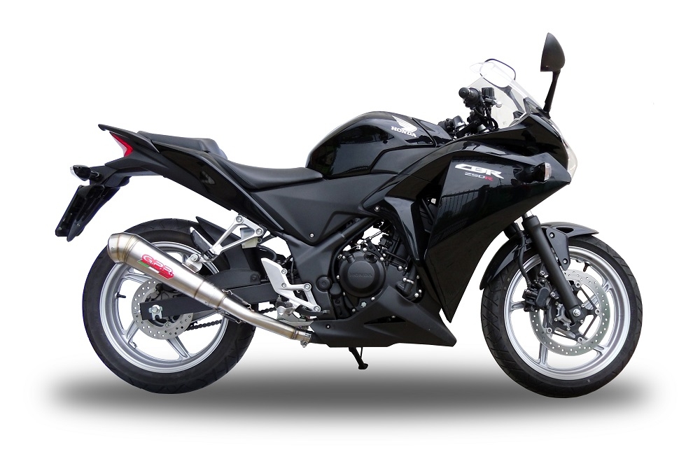 Exhaust compatible with Honda CBR250R 2010-2014, Powercone Evo, Slip-on exhaust including removable db killer and link pipe, not EPA-compliant 