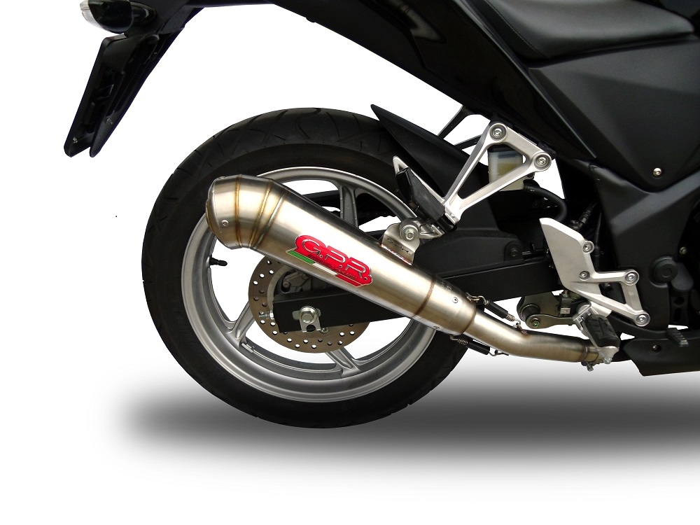Exhaust compatible with Honda CBR250R 2010-2014, Powercone Evo, Slip-on exhaust including removable db killer and link pipe, not EPA-compliant 