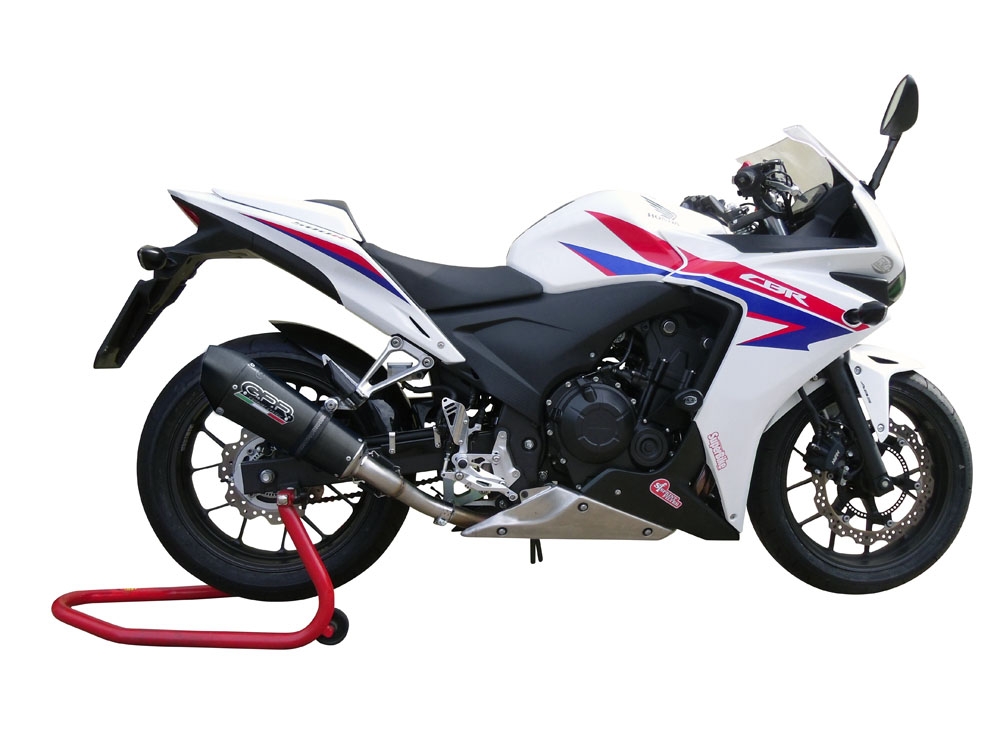 GPR exhaust compatible with  Honda CBR500R 2023-2024, New Grand Prix Evo Black Titanium, Slip-on exhaust including removable db killer and link pipe, EPA-compliant 