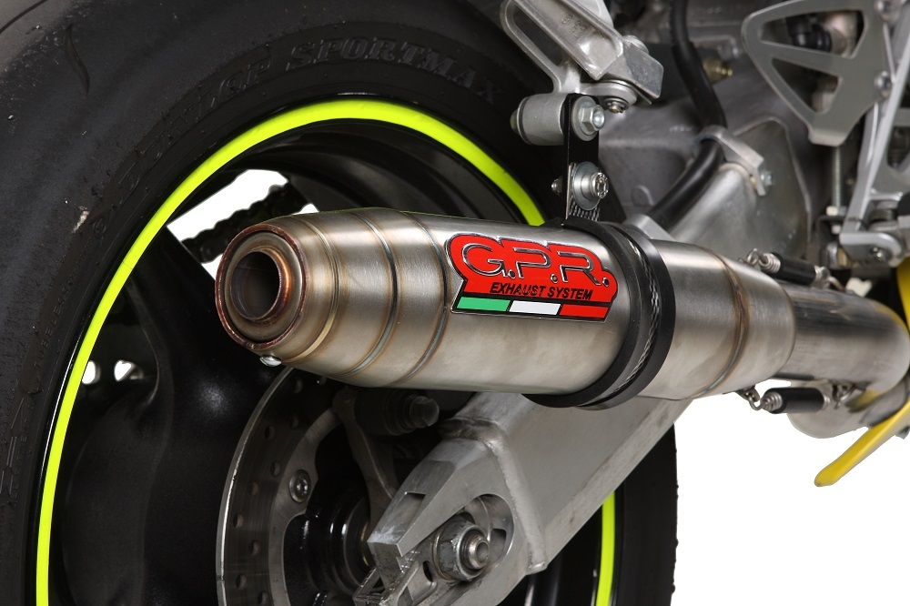 Exhaust compatible with Honda CBR600F4i - Sport 2001-2007, Deeptone Inox, Slip-on exhaust including removable db killer and link pipe, not EPA-compliant 