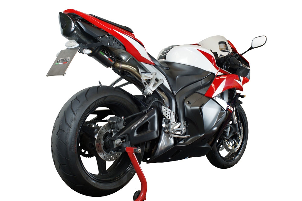 Exhaust compatible with Honda CBR600RR 2005-2006, Tiburon Poppy, Slip-on exhaust including removable db killer and link pipe, not EPA-compliant 