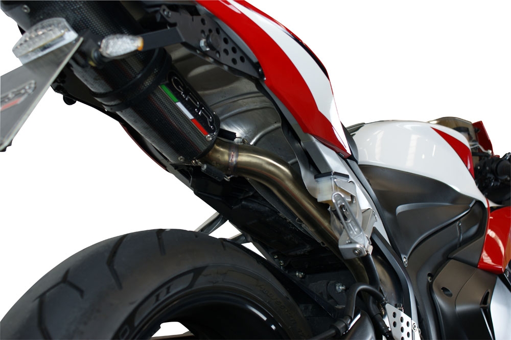 Exhaust compatible with Honda CBR600RR 2005-2006, Tiburon Titanium, Slip-on exhaust including removable db killer and link pipe, not EPA-compliant 