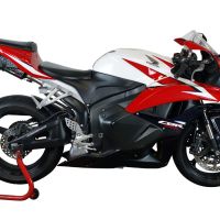 Exhaust compatible with Honda CBR600RR 2005-2006, Tiburon Poppy, Slip-on exhaust including removable db killer and link pipe, not EPA-compliant 
