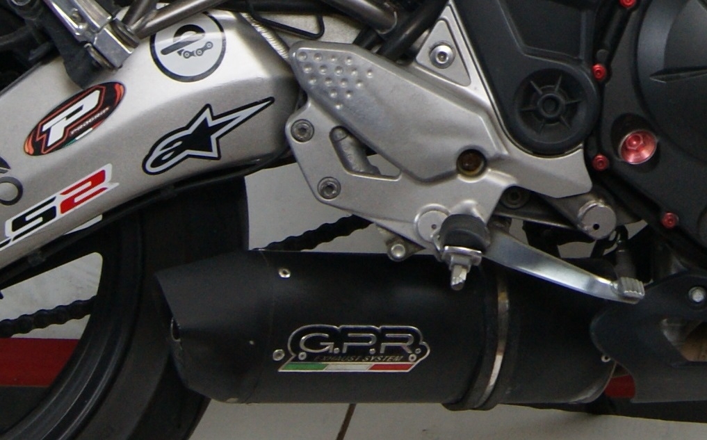 Exhaust compatible with Cf Moto Nk 650 2012-2016, Furore Nero, Slip-on exhaust including removable db killer and link pipe, not EPA-compliant 