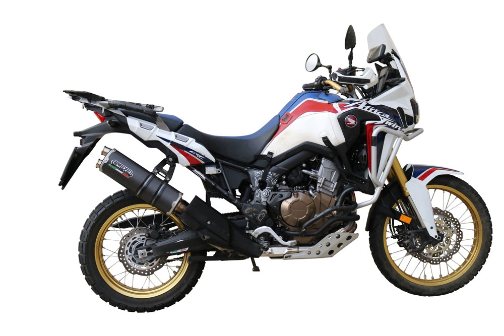 Exhaust compatible with Honda CRF1000L Africa Twin 2015-2017, Dual Poppy, Slip-on exhaust including removable db killer and link pipe, EPA-compliant 