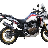 Exhaust compatible with Honda CRF1000L Africa Twin 2015-2017, Dual Poppy, Slip-on exhaust including removable db killer and link pipe, EPA-compliant 