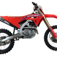 Exhaust compatible with Honda CRF450R/RX 2021-2025, Pentacross Inox, Full system exhaust, including removable db killer/spark arrestor 
