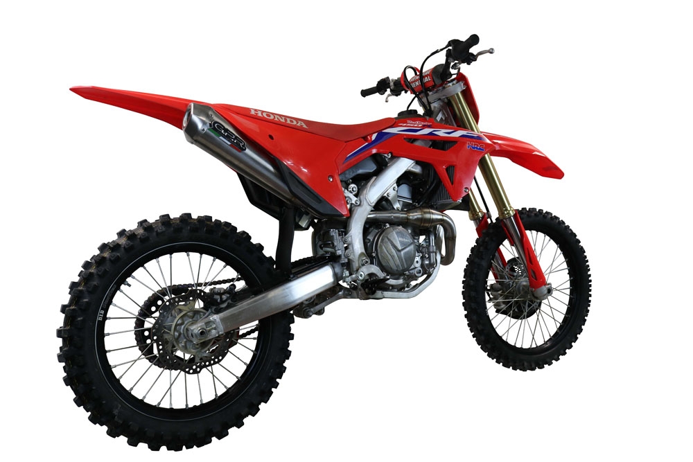 Exhaust compatible with Honda CRF450R/RX 2021-2025, Pentacross Inox, Full system exhaust, including removable db killer/spark arrestor 