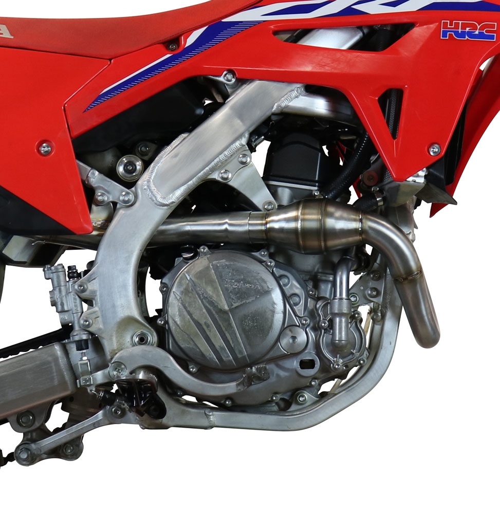 Exhaust compatible with Honda CRF450R/RX 2021-2025, Pentacross Inox, Full system exhaust, including removable db killer/spark arrestor 