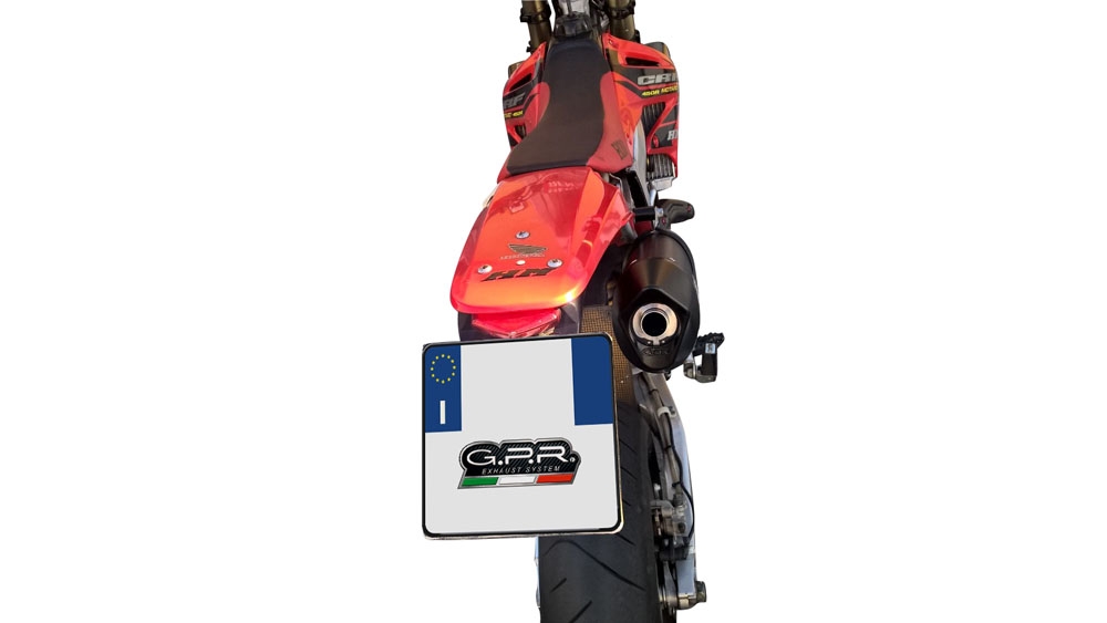 Exhaust compatible with Honda CRF450R/RX 2001-2002, Furore Nero, Slip-on exhaust including removable db killer and link pipe, EPA-compliant 