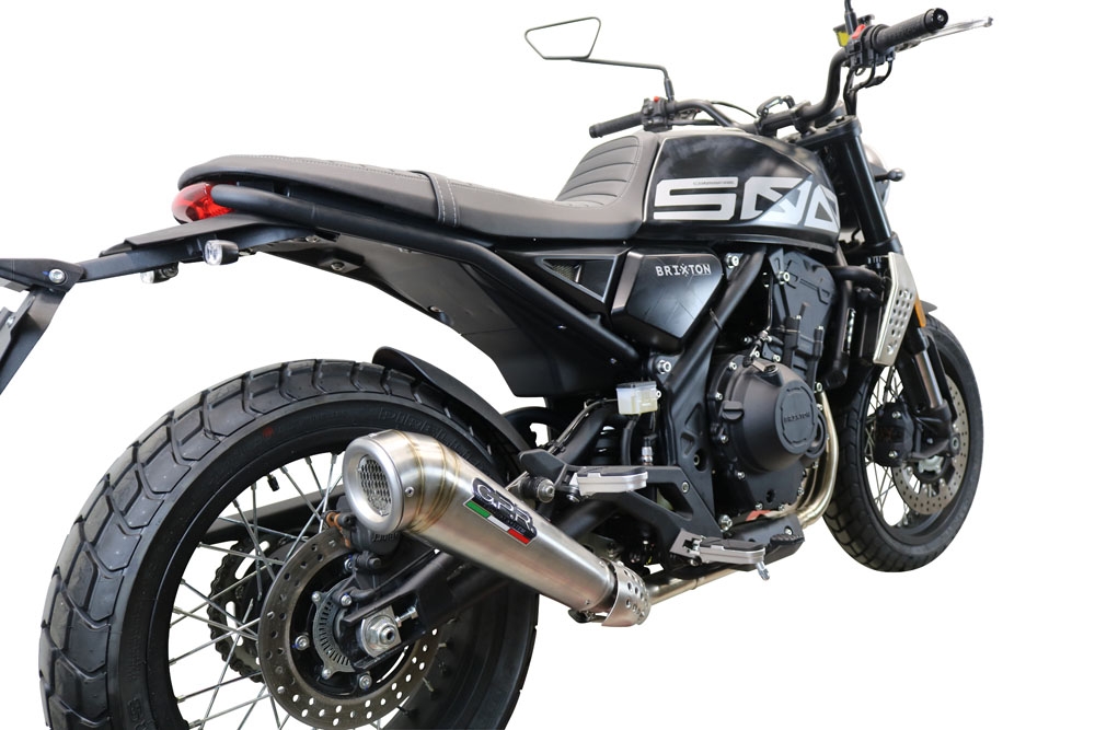 Exhaust compatible with Brixton Crossfire 500 X 2022-2023, Powercone Evo, Slip-on exhaust including removable db killer and link pipe, EPA-compliant 