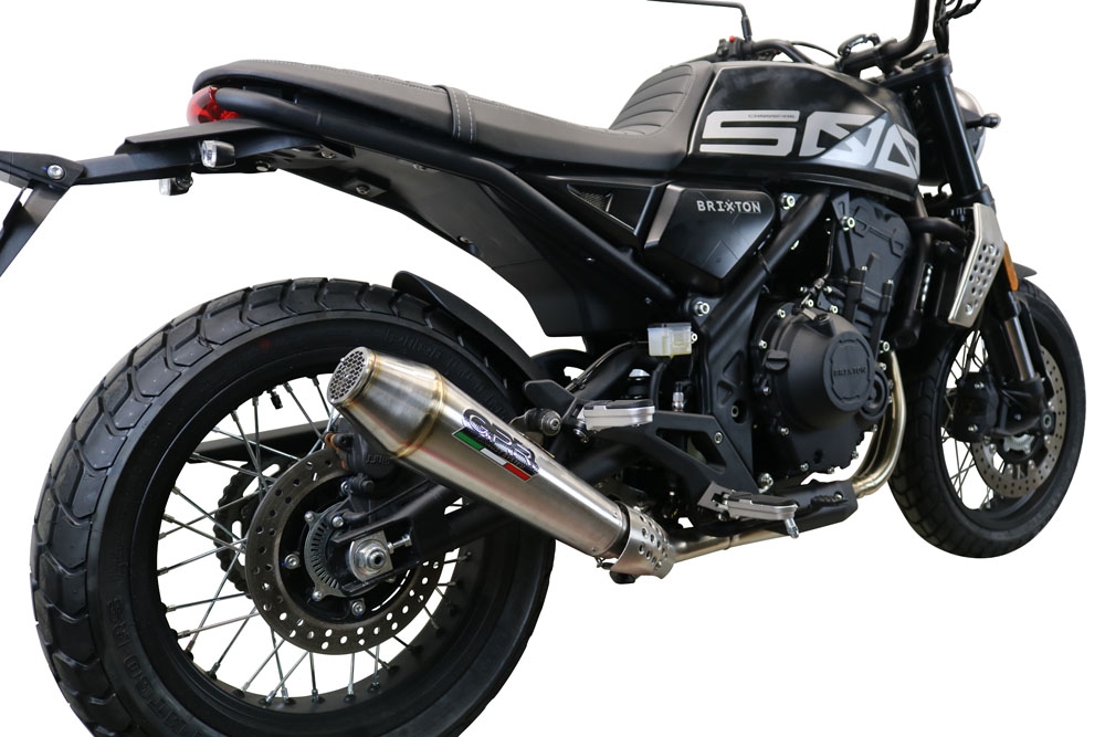 Exhaust compatible with Brixton Crossfire 500 X 2022-2023, Ultracone, Slip-on exhaust including removable db killer and link pipe, EPA-compliant 