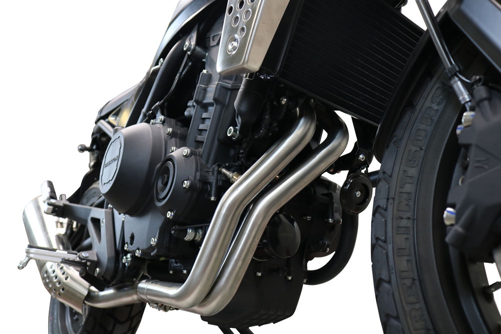 Exhaust compatible with Brixton Crossfire 500 X 2022-2023, Decatalizzatore, Decat pipe 