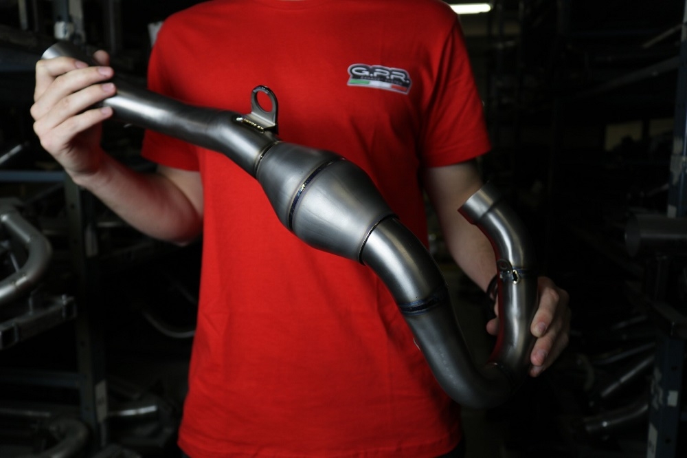 Exhaust compatible with Kawasaki KX250X 2021-2022, Pentacross FULL Titanium, Slip-on exhaust, including link pipe and removable db killer spark/arrestor 
