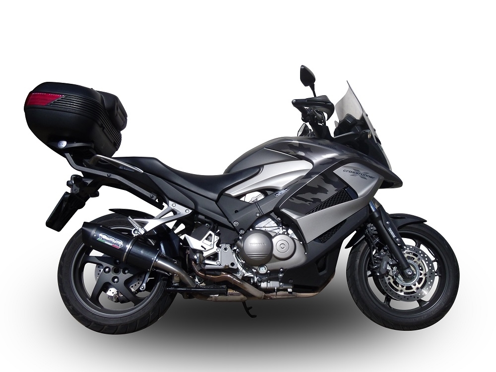 Exhaust compatible with Honda Crossrunner 800 VFR800X 2011-2014, Furore Nero, Slip-on exhaust including removable db killer and link pipe, EPA-compliant 