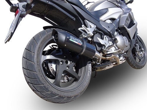 Exhaust compatible with Honda Crossrunner 800 VFR800X 2011-2014, Furore Nero, Slip-on exhaust including removable db killer and link pipe, EPA-compliant 