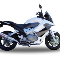 Exhaust compatible with Honda Crossrunner 800 VFR800X 2011-2014, Trioval, Slip-on exhaust including removable db killer and link pipe, EPA-compliant 