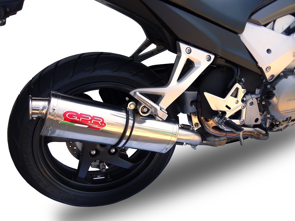 Exhaust compatible with Honda Crossrunner 800 VFR800X 2011-2014, Trioval, Slip-on exhaust including removable db killer and link pipe, EPA-compliant 