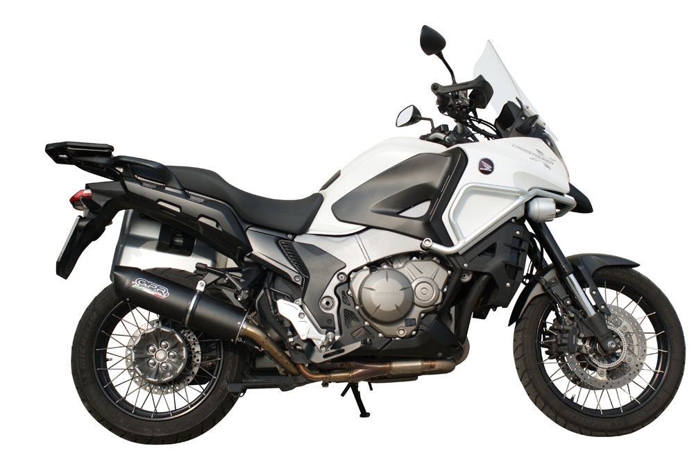 Exhaust compatible with Honda VFR1200X Crosstourer 2011-2016, Furore Nero, Slip-on exhaust including removable db killer and link pipe, EPA-compliant 