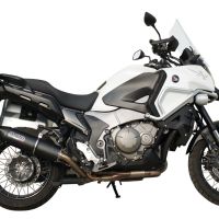 Exhaust compatible with Honda VFR1200X Crosstourer 2011-2016, Furore Nero, Slip-on exhaust including removable db killer and link pipe, EPA-compliant 