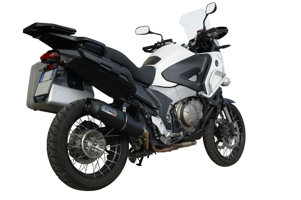 Exhaust compatible with Honda VFR1200X Crosstourer 2011-2016, Furore Nero, Slip-on exhaust including removable db killer and link pipe, EPA-compliant 