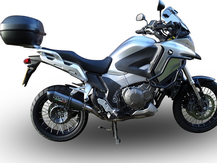 GPR exhaust compatible with  Honda VFR1200X Crosstourer 2011-2016, New Grand Prix Evo Titanium, Slip-on exhaust including removable db killer and link pipe, EPA-compliant 