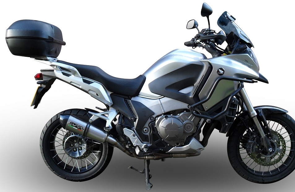 Exhaust compatible with Honda VFR1200X Crosstourer 2017-2020, Furore Evo4 Nero, Slip-on exhaust including removable db killer and link pipe, EPA-compliant 