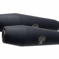 Exhaust compatible with Bmw K100 1983-1994, Deeptone Black Cafè Racer, Dual universal silencer kit without link pipes, EPA-compliant 