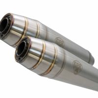 Exhaust compatible with Bmw K100 1983-1994, Deeptone Inox Cafè Racer, Dual universal silencer kit without link pipes, EPA-compliant 