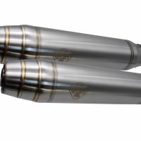 Exhaust compatible with Bmw K100 1983-1994, Deeptone Inox Cafè Racer, Dual universal silencer kit without link pipes, EPA-compliant 