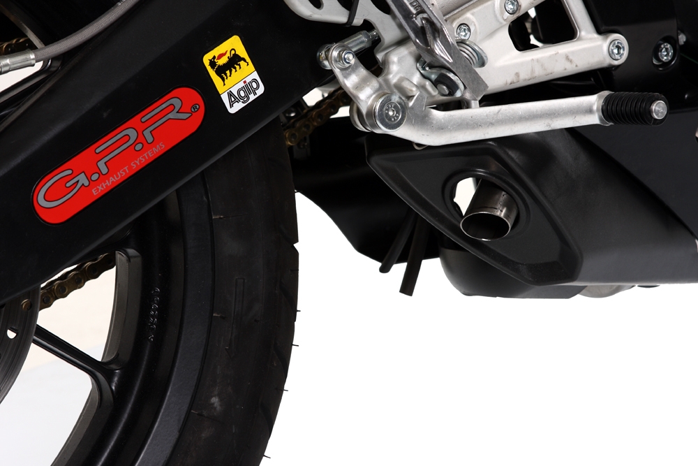 GPR exhaust compatible with Derbi Gpr 125 2009-2010, Alluminio Ghost, Homologated legal full system exhaust, including removable db killer and catalyst 