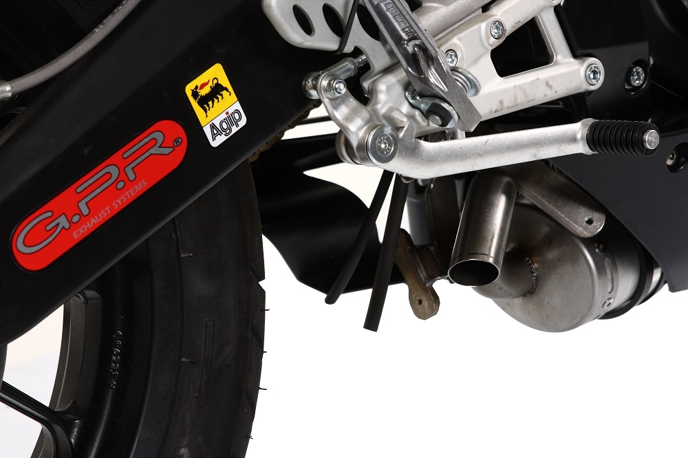 GPR exhaust compatible with Derbi Gpr 125 2009-2010, Alluminio Ghost, Homologated legal full system exhaust, including removable db killer and catalyst 