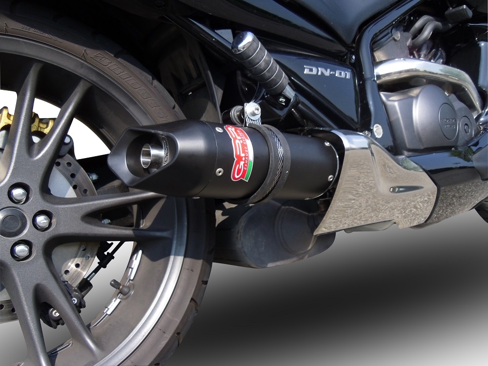 Exhaust compatible with Honda Dn-01 2008-2010, Furore Nero, Slip-on exhaust including removable db killer and link pipe, EPA-compliant 