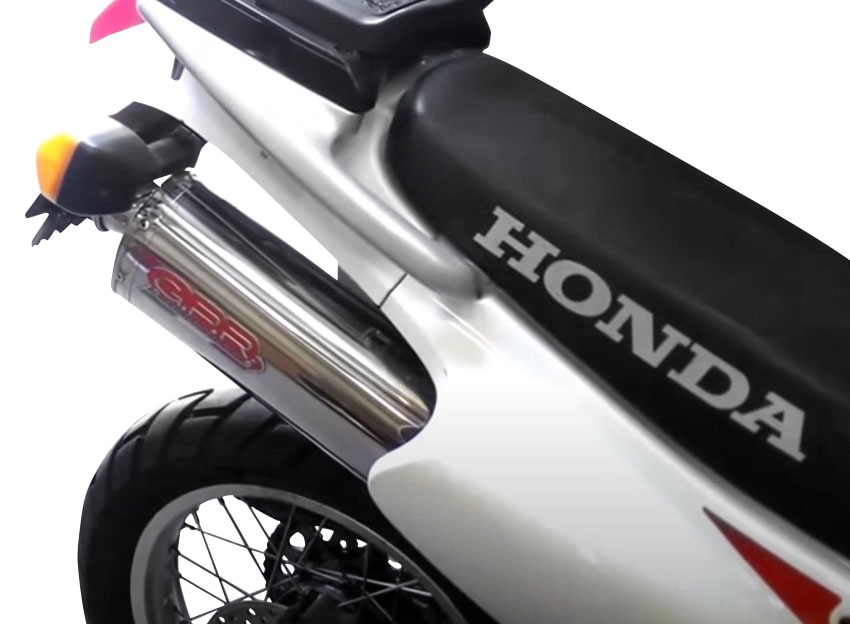 Exhaust compatible with Honda Dominator NX650 1988-2001, Trioval, Mid-Full system exhaust including removable db killer 