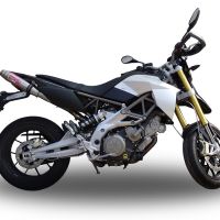 Exhaust compatible with Aprilia Dorsoduro 900 2017-2020, Deeptone Inox, Dual slip-on exhausts including link pipes 