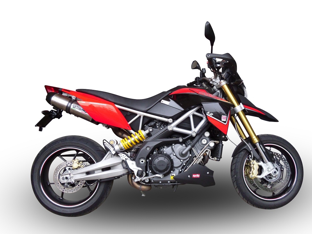 GPR exhaust compatible with  Aprilia Dorsoduro 1200 2011-2016, New Grand Prix Evo Titanium, Dual slip-on including removable db killers and link pipes, not EPA-compliant 