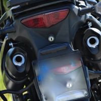 Exhaust compatible with Kawasaki Klv 1000 2004-2007, Furore Nero, Dual slip-on including removable db killers and link pipes, EPA-compliant 