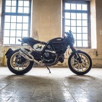 Exhaust compatible with Ducati Scrambler 803 2017-2020, Deeptone Inox, Dual slip-on exhausts including removable db killers and link pipes 
